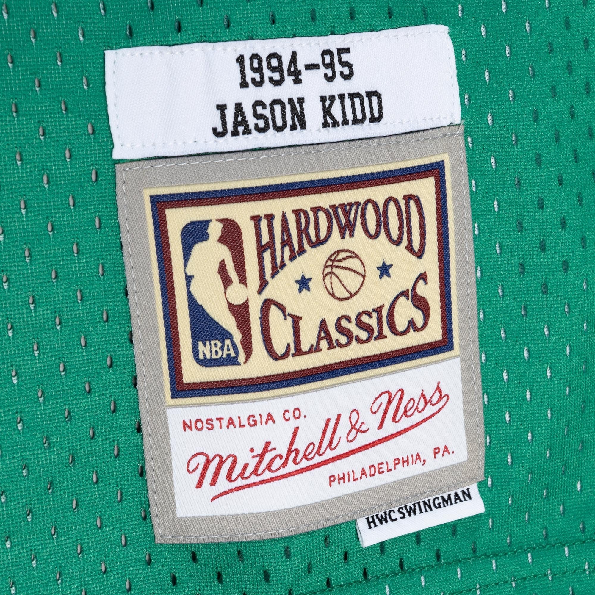 Men's Mitchell & Ness Jason Kidd Blue Green Dallas Mavericks 1994/95 Split Swingman Jersey