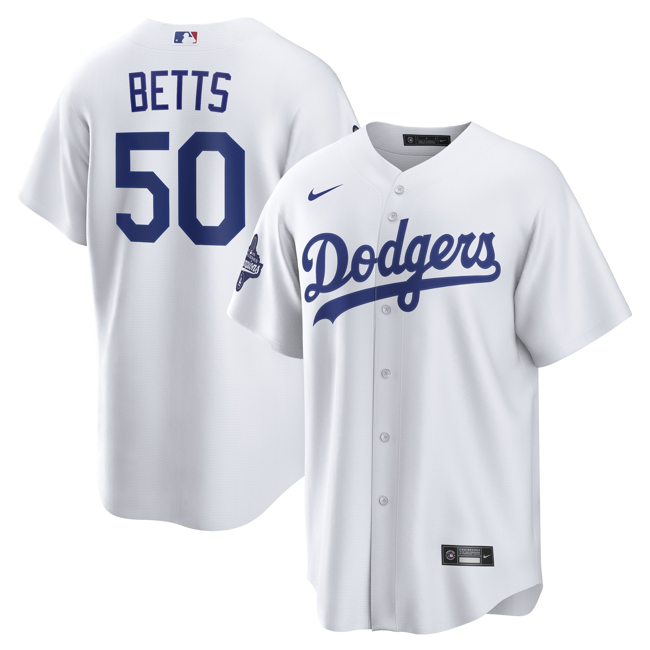 Baseball Team Mookie Betts White 2025 Sports Event Champions Home Jersey
