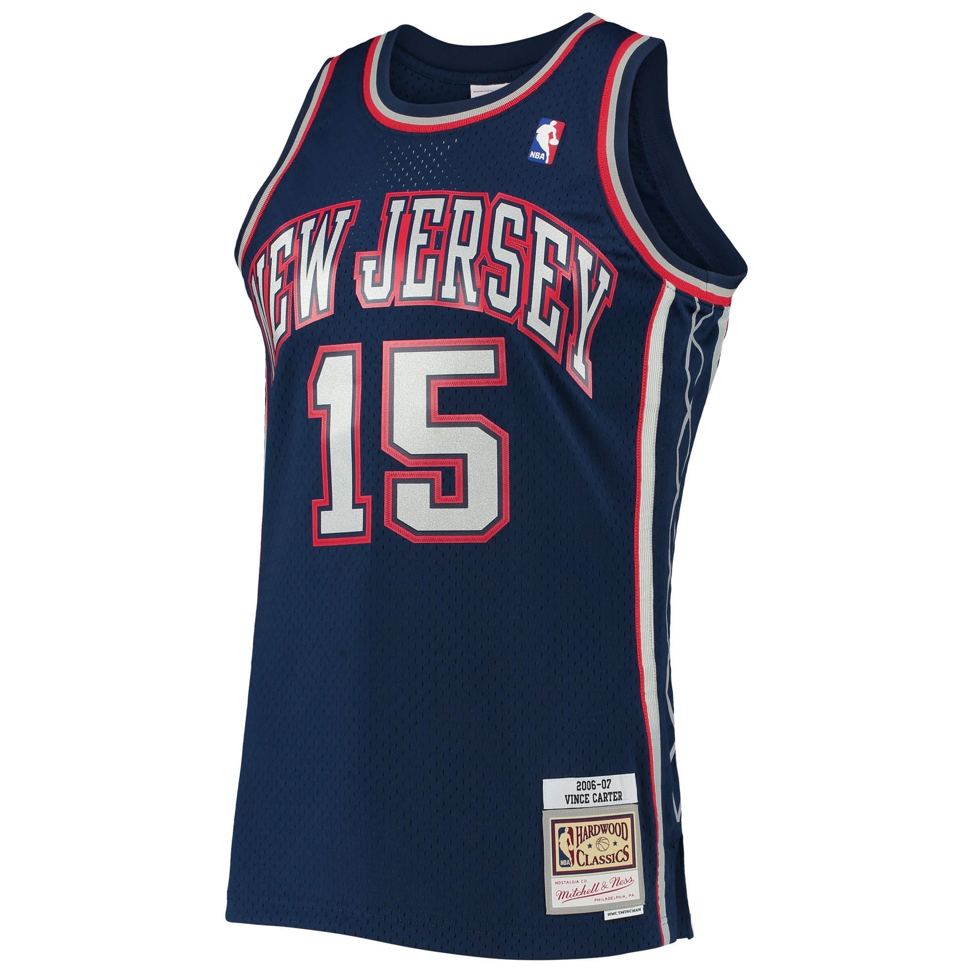 Men's Mitchell & Ness Vince Carter Navy New Jersey Nets 2006-07 Hardwood Classics Swingman Jersey