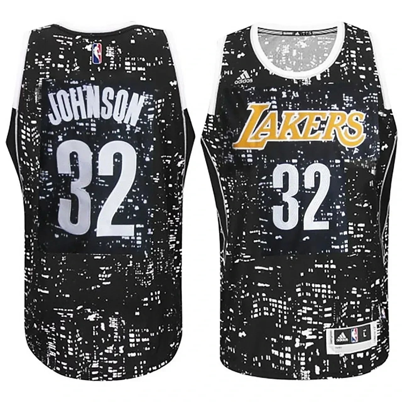 Los Angeles Lakers Earvin Magic Johnson #32 City Lights Black Swingman Jersey - Adult Unisex