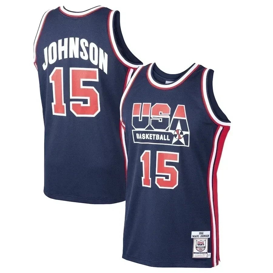 Basketball Team Johnson Usa Basketball Mitchell & Ness Home 1992 Dream Team Jersey - Navy