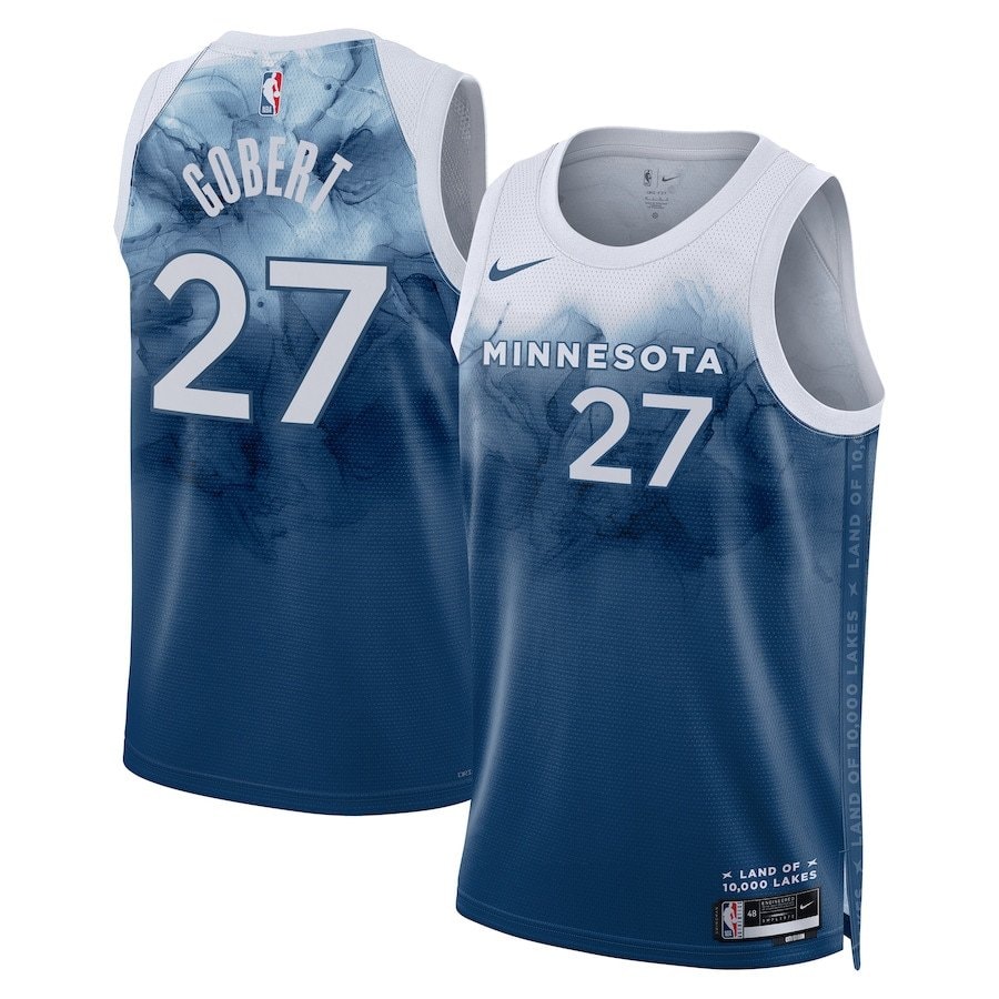 Rudy Gobert 27 Minnesota Timberwolves 2023/24 City Edition Swingman Jersey Blue