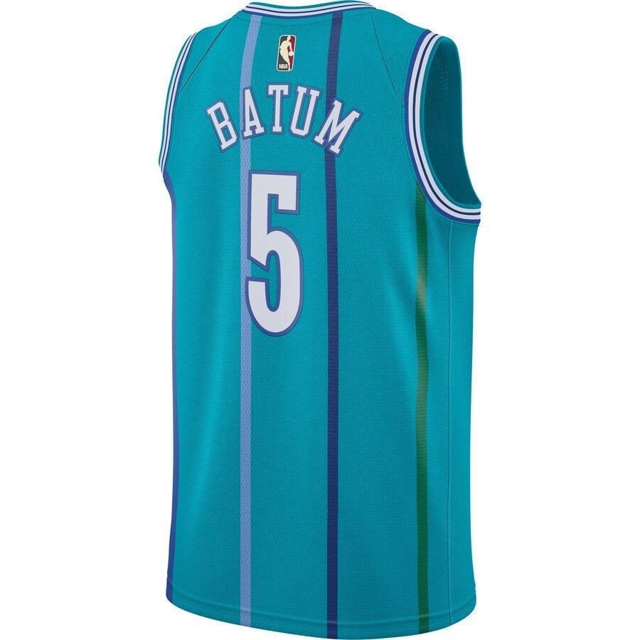 Nicolas Batum Charlotte Hornets Hardwood Classics Swingman Jersey Aqua Unisex