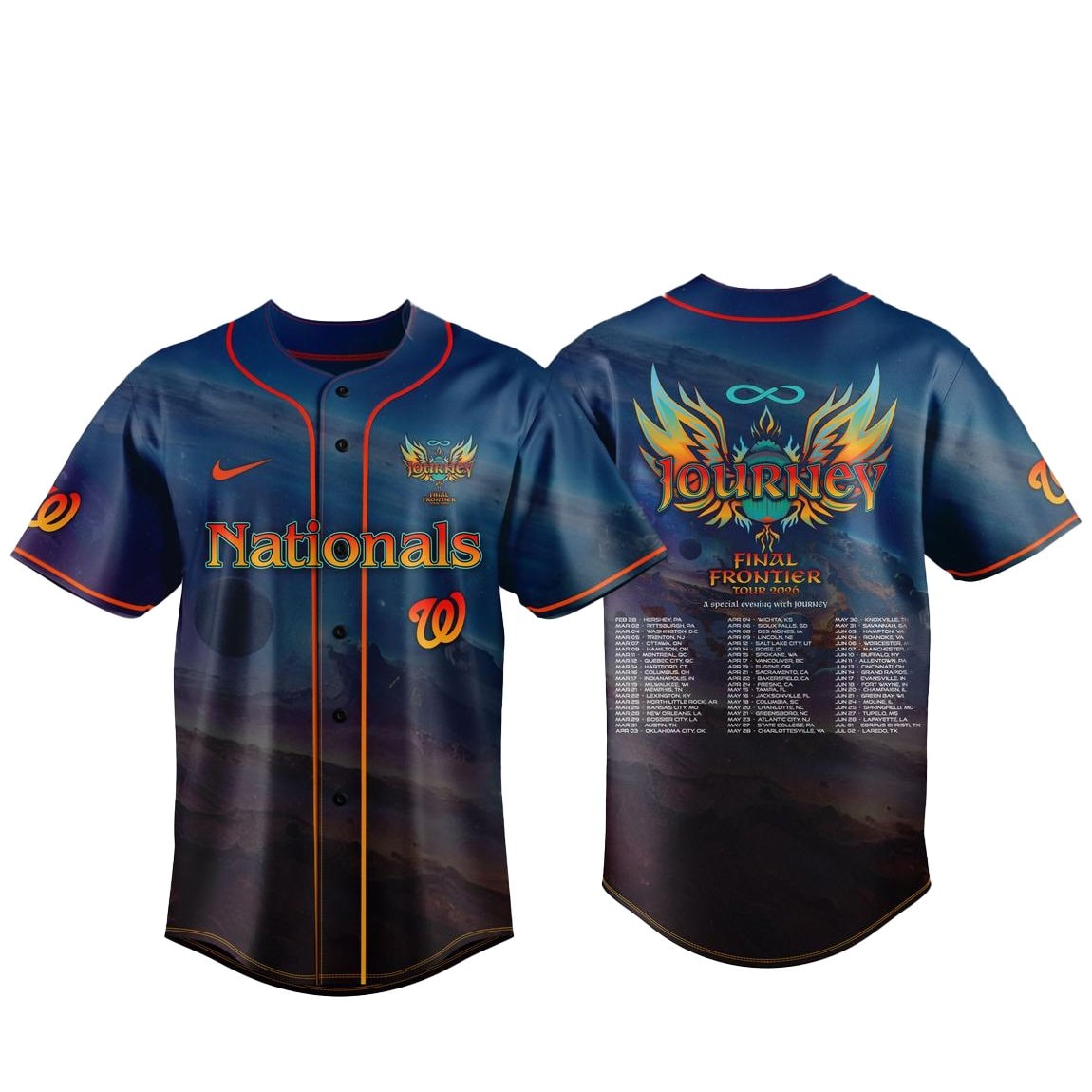 Baseball Team x Journey Final Frontier Tour 2026 Baseball Jersey