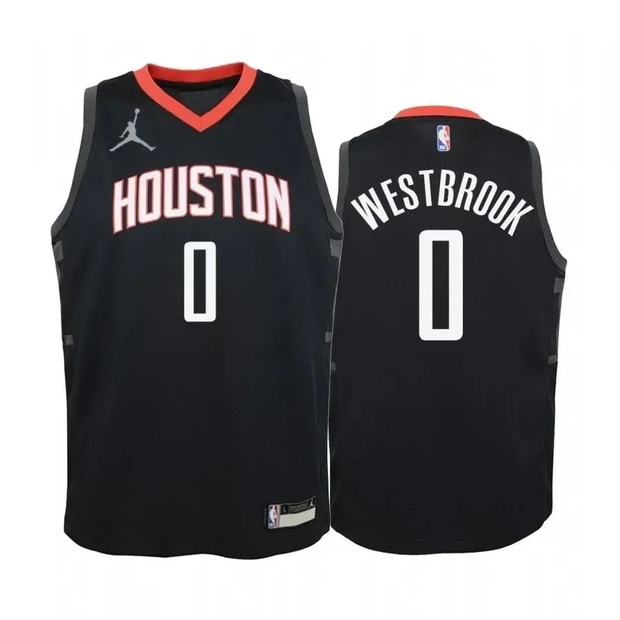Youth Russell Westbrook Houston Rockets Red State Jersey Jumpman - Unisex Multicolor NBA Fan Jersey