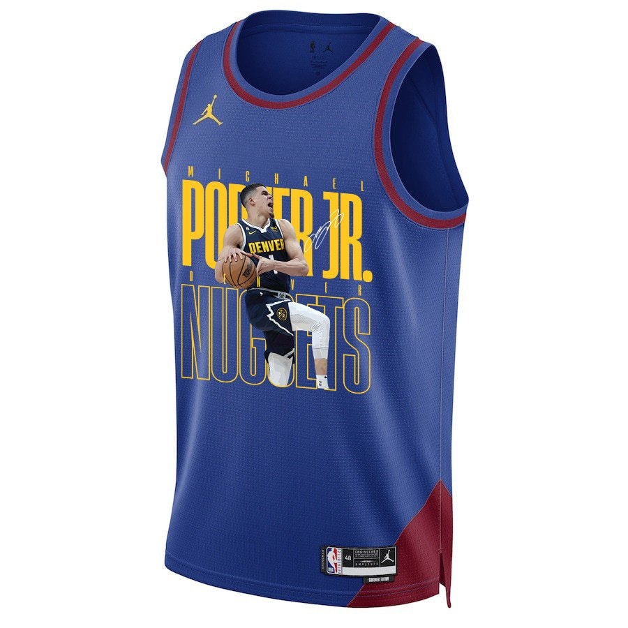 Michael Porter Jr. 1 Denver Nuggets Future Superstar 2023 NBA Champions Swingman Jersey - Blue