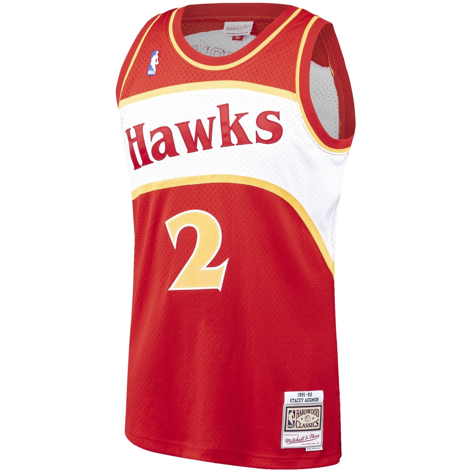 Men's Mitchell & Ness Stacey Augmon Red Atlanta Hawks 1991-92 Hardwood Classics Swingman Jersey