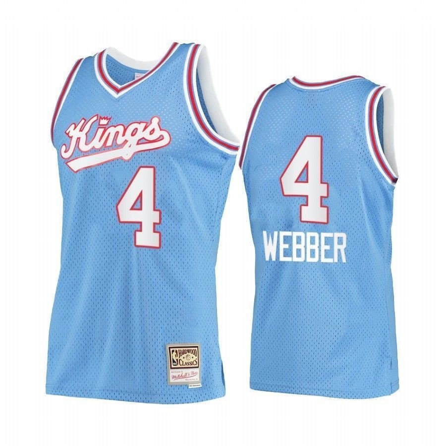 Men's Chris Webber Sacramento Kings Blue Hardwood Classics NBA Jersey