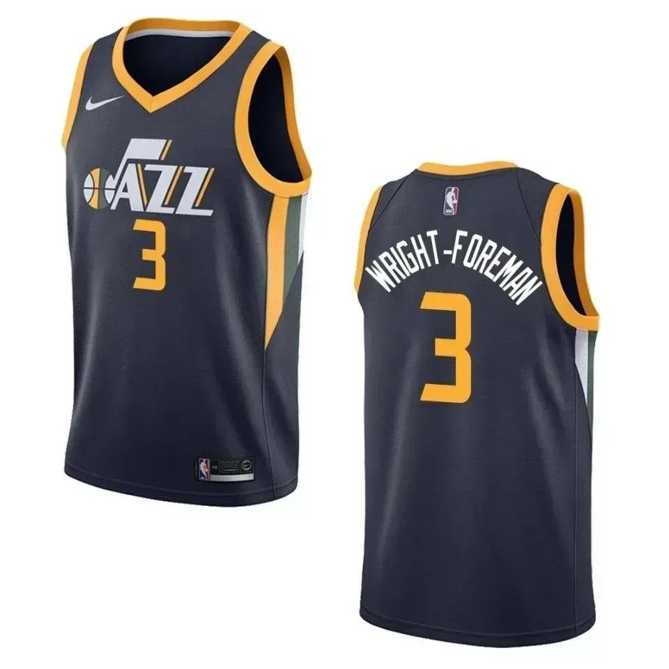 Men's Basketball Team 3 Justin Wright-foreman Icon Swingman Jersey - Navy