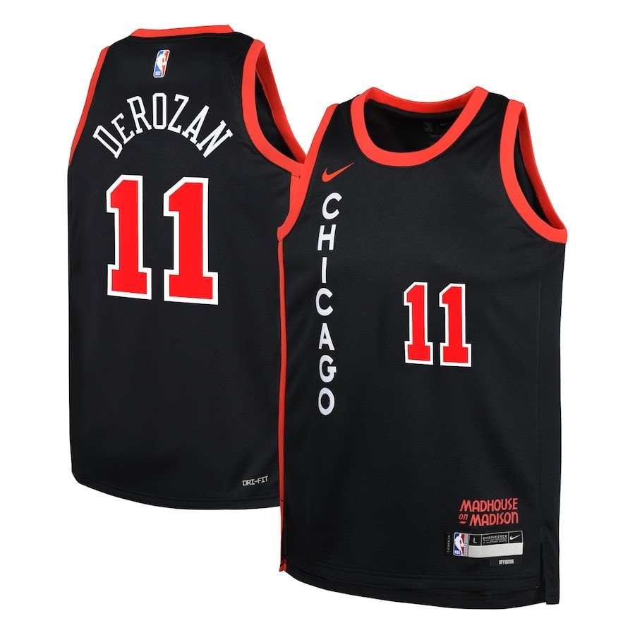 DeMar DeRozan 11 Chicago Bulls 2023/24 City Edition Swingman Youth Jersey Black
