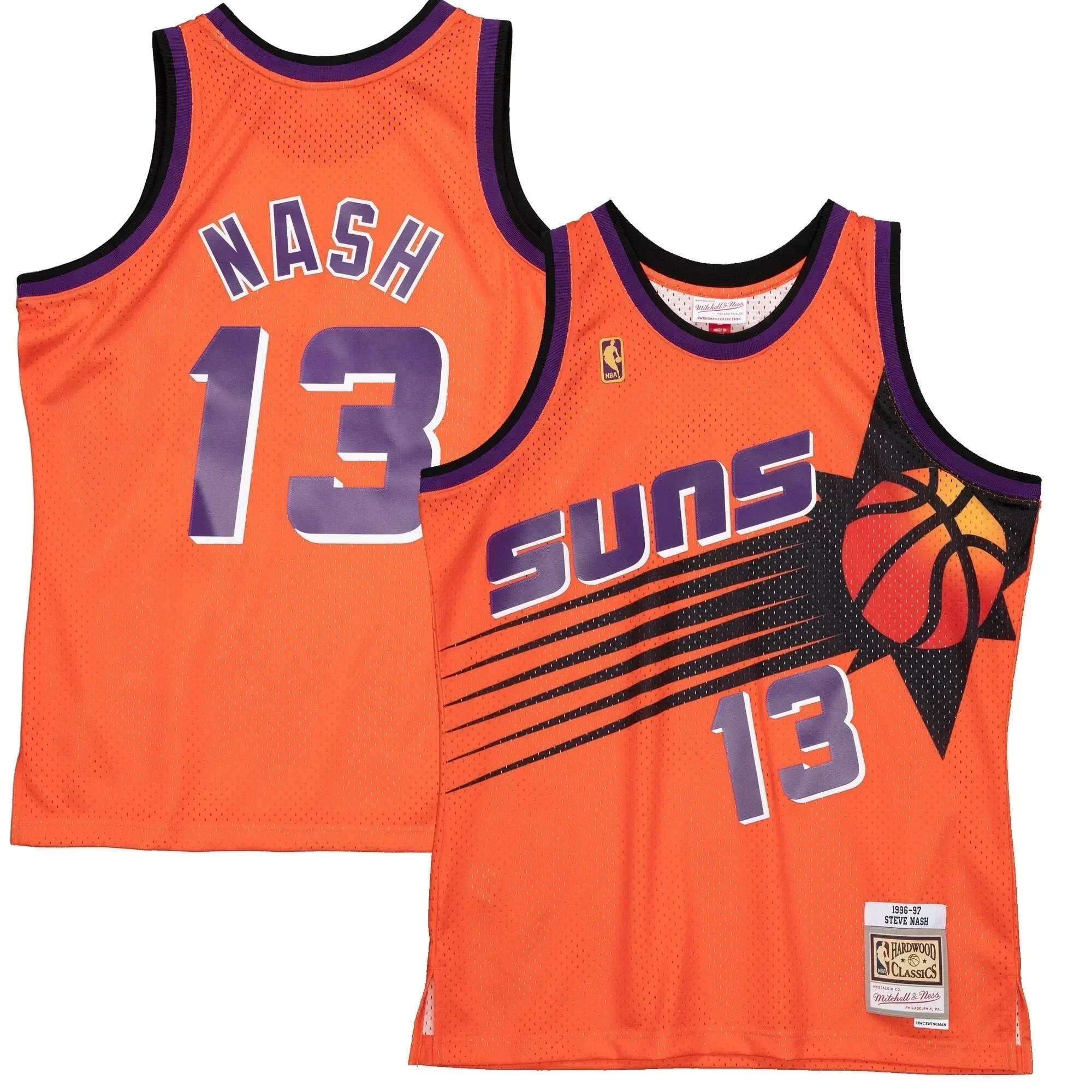 Steve Nash Phoenix Suns Mitchell Ness 1996-97 Hardwood Classics Reload 2.0 Swingman Jersey - Orange