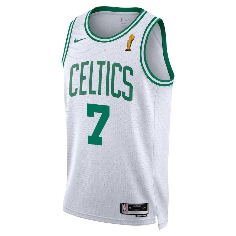 Jaylen Brown 7 Boston Celtics 2024 Finals Champions Swingman Jersey Association Edition White