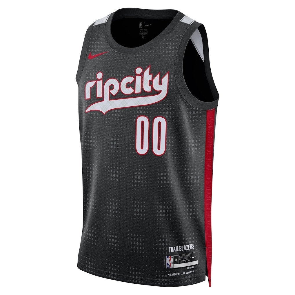 Scoot Henderson 00 Portland Trail Blazers Unisex 2024/25 Swingman City Edition Jersey - Black