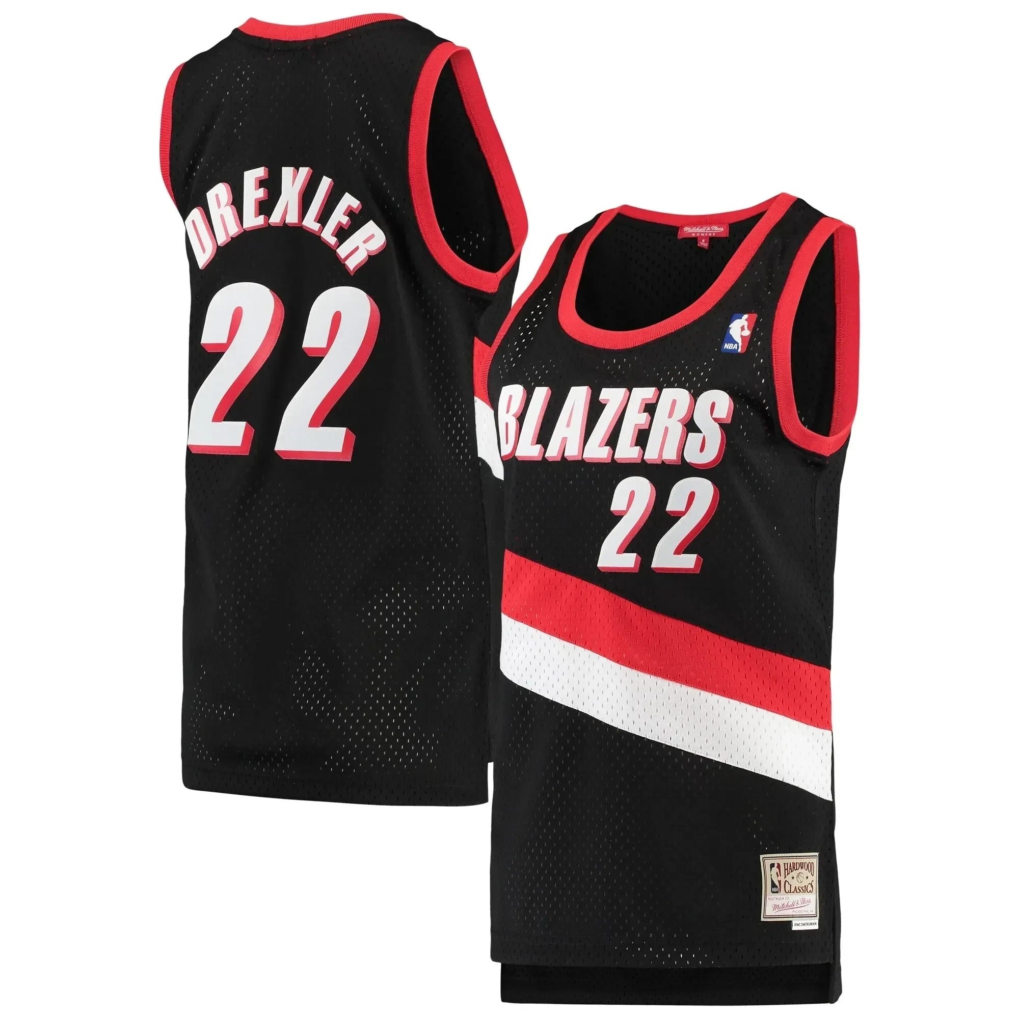 Clyde Drexler Basketball Team Mitchell Ness Women's 1991-92 Hardwood Classics Swingman Jersey - Black