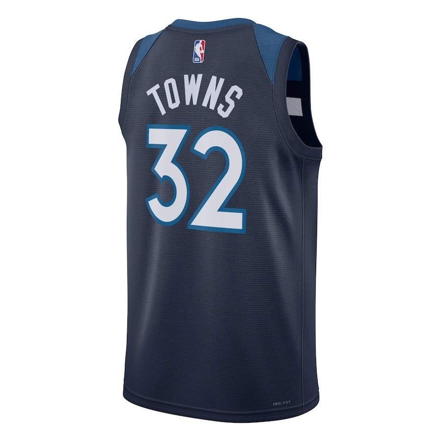 Karl-Anthony Towns 32 Minnesota Timberwolves Unisex Swingman Jersey Icon Edition Navy