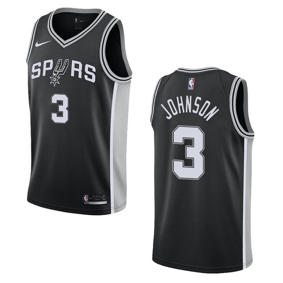 Men's San Antonio Spurs Keldon Johnson Icon Swingman Jersey Black S-3XL