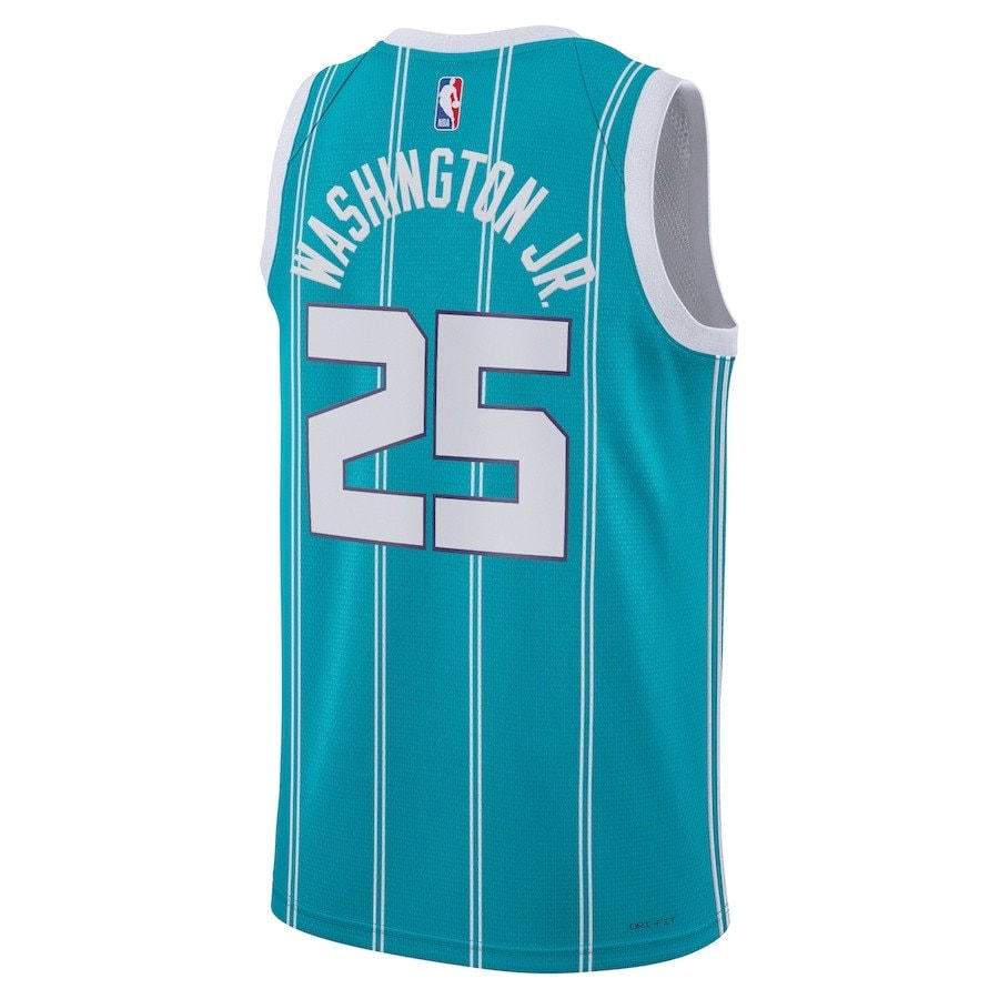 P.J. Washington Jr. 25 Charlotte Hornets Unisex Swingman Jersey Icon Edition Teal