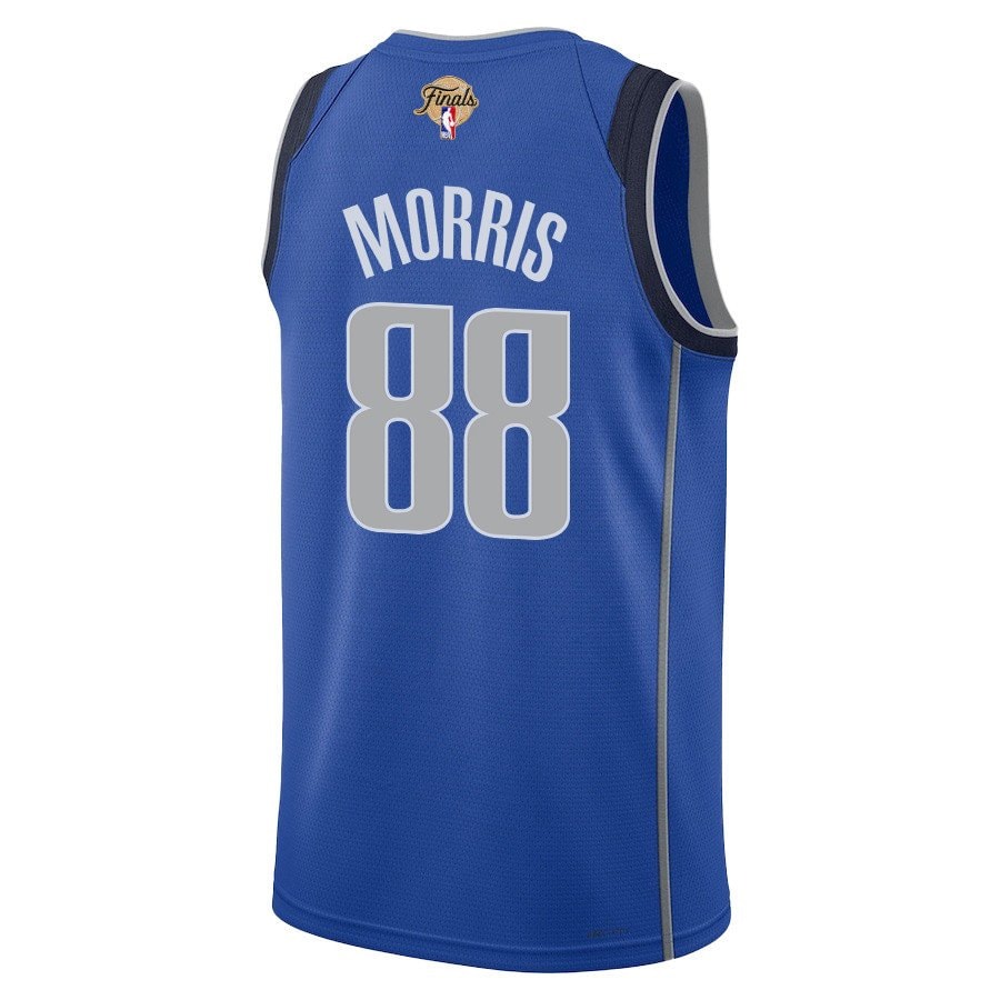 Markieff Morris 88 Dallas Mavericks 2024 Finals Patch Swingman Jersey Icon Edition Blue