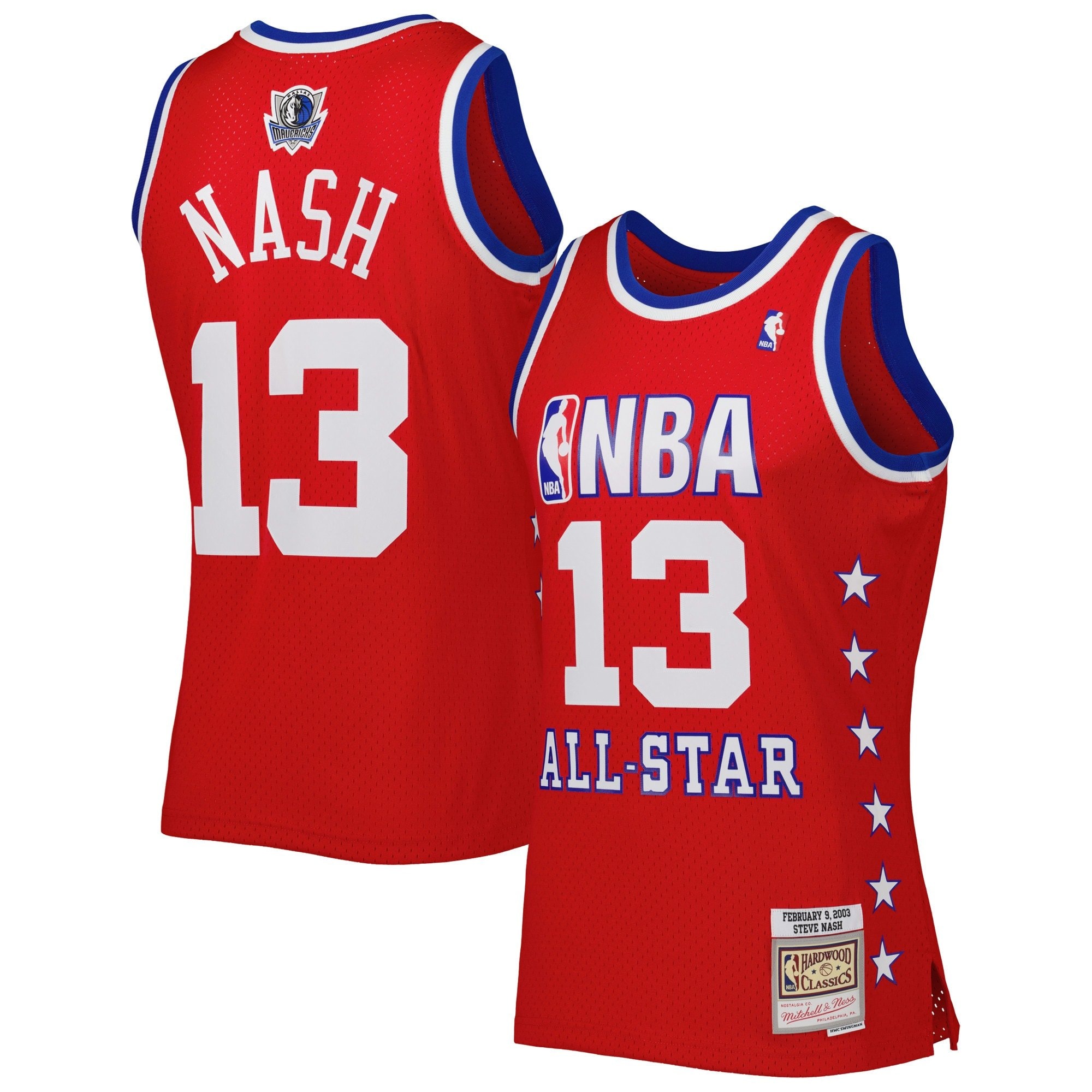 Men's Mitchell & Ness Steve Nash Red Western Conference 2003 All-Star Game Swingman Jersey