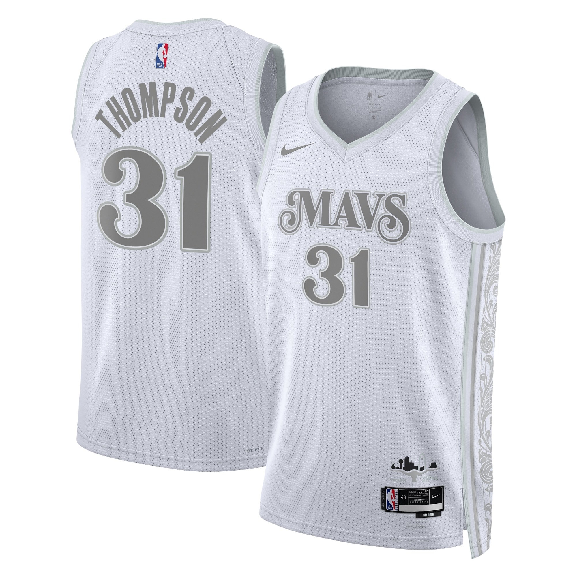 Dallas Mavericks City Edition Swingman Jersey 2024 White Klay Thompson Unisex