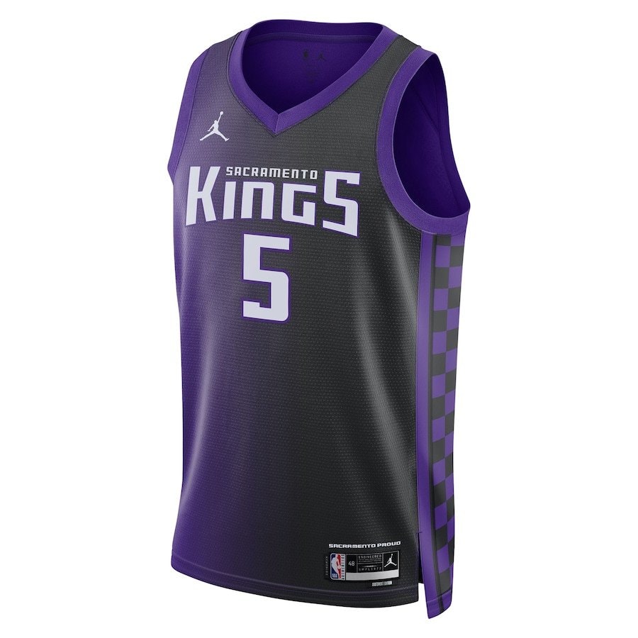De'Aaron Fox 5 Sacramento Kings Unisex Swingman Jersey Statement Edition Purple Black