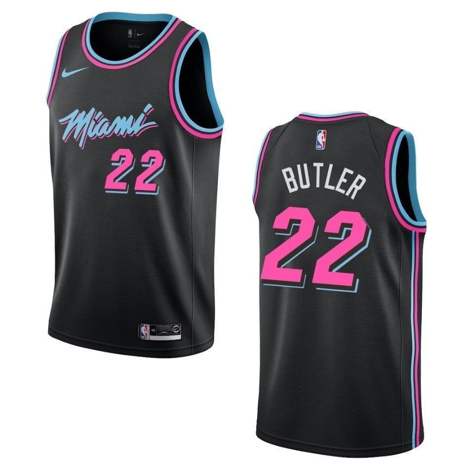 Men's Miami Heat Jimmy Butler City Swingman Jersey Black S-3XL