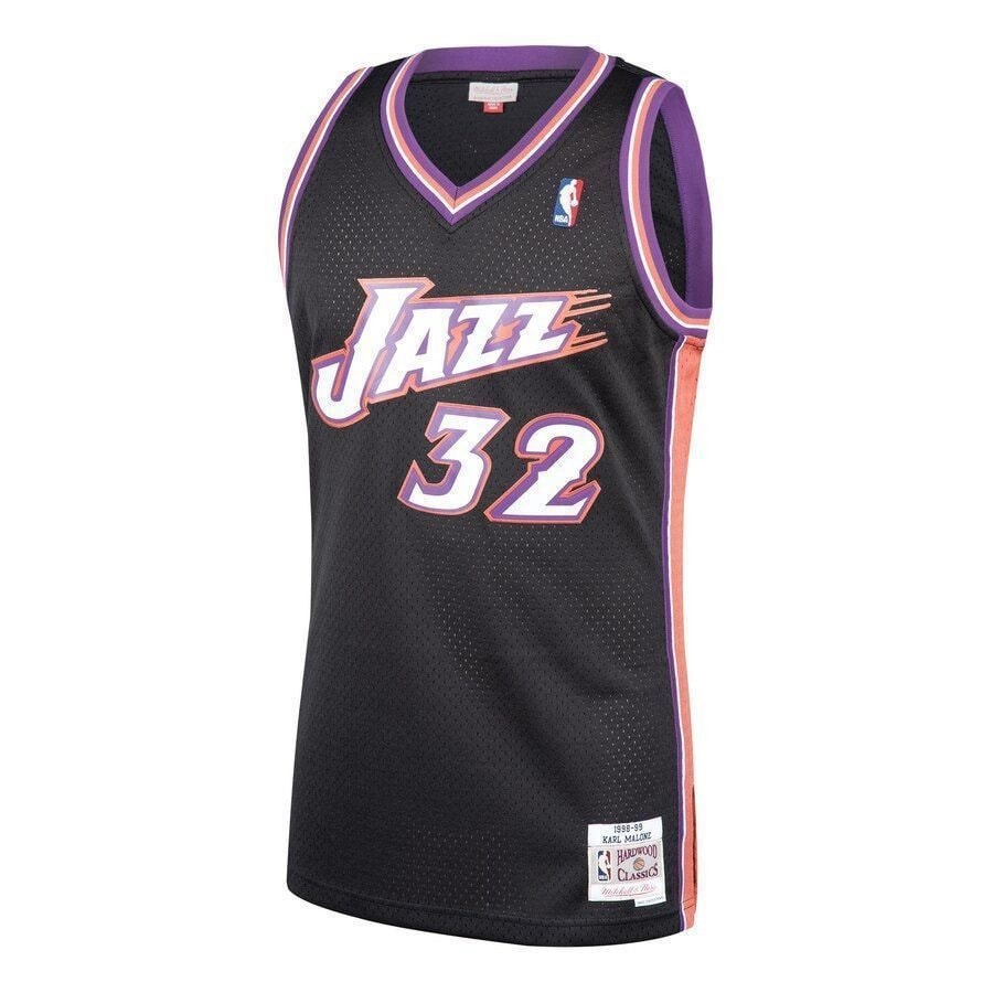 Karl Malone Utah Jazz Mitchell & Ness 1998-99 Hardwood Classics Swingman Jersey Black