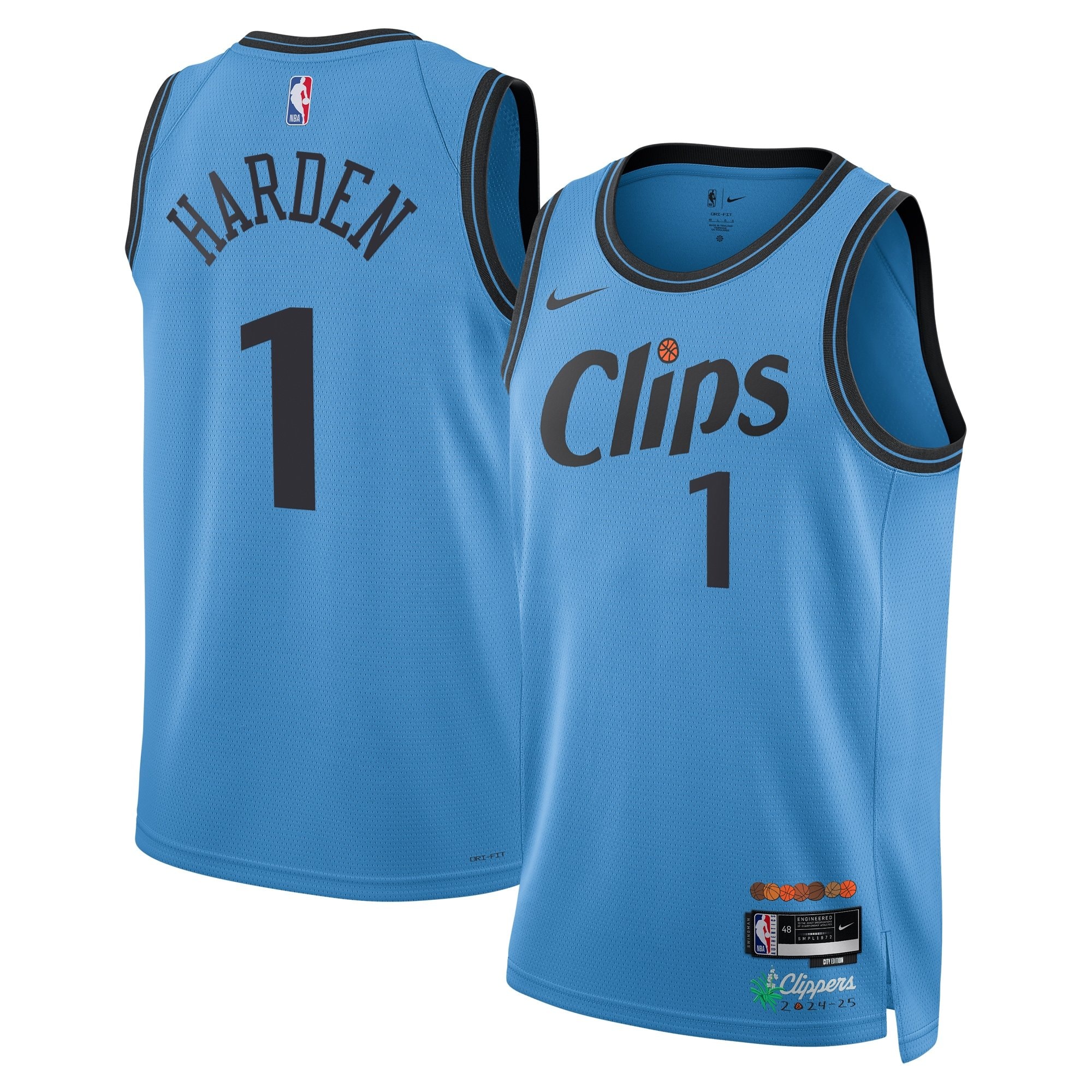 LA Clippers City Edition Swingman Jersey 2024 Blue James Harden Unisex