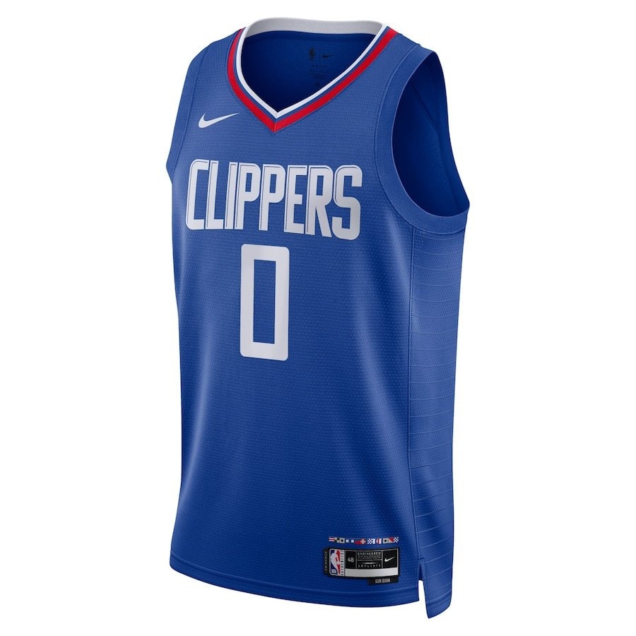 Russell Westbrook 0 Los Angeles Clippers Unisex Swingman Jersey Icon Edition Blue