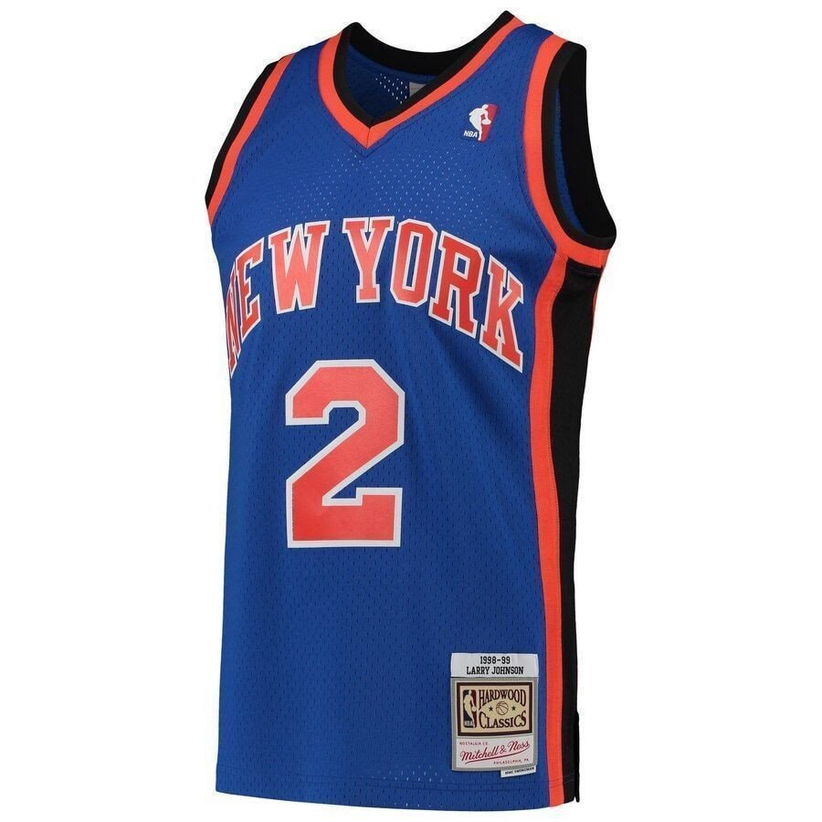 Larry Johnson New York Knicks Mitchell & Ness Hardwood Classics 1998-99 Swingman Jersey - Blue