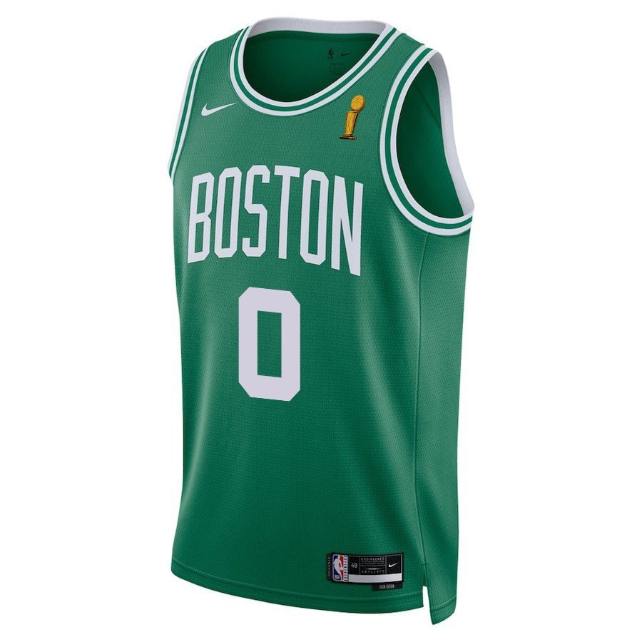 Jayson Tatum 0 Boston Celtics 2024 Icon Edition Jersey Green Final Champions Patch Unisex