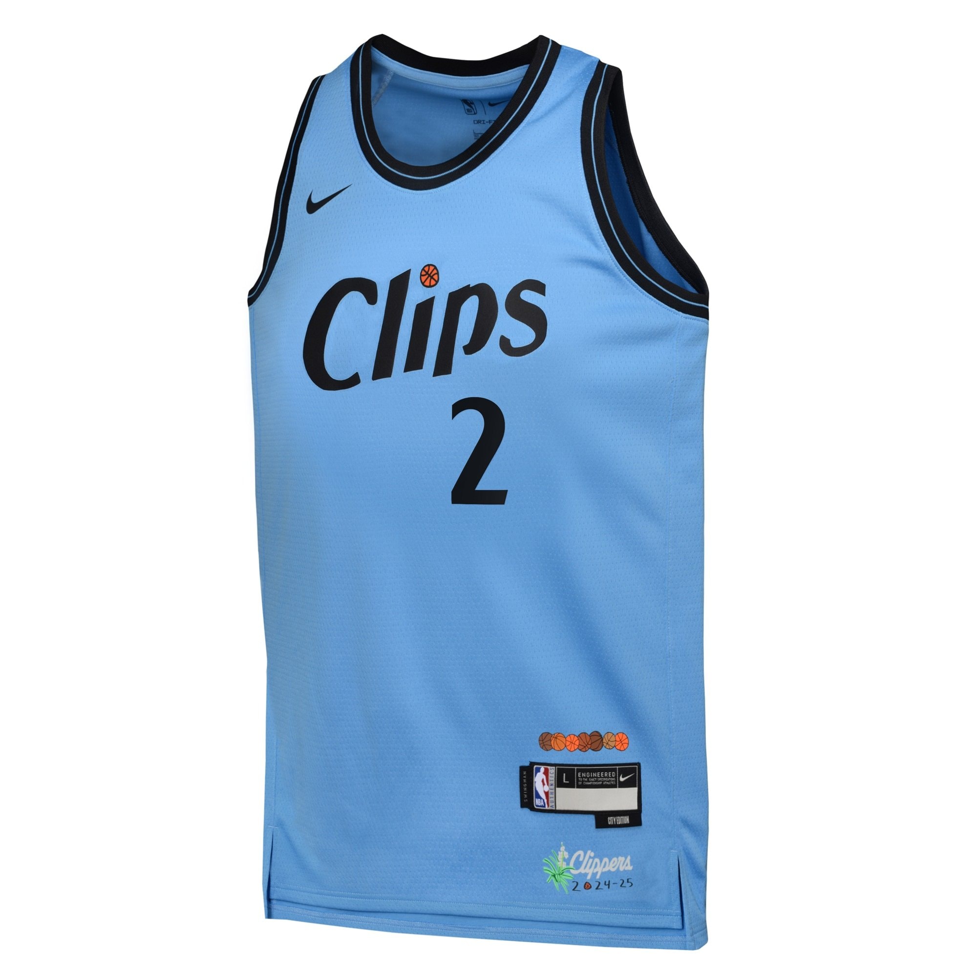 LA Clippers 2024 City Edition Swingman Jersey Kawhi Leonard Youth Blue
