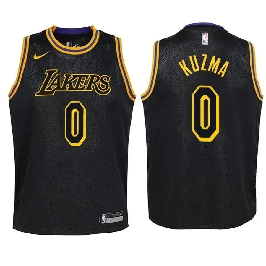 Youth Basketball Team Kyle Kuzma 0 City Edition Black Jersey