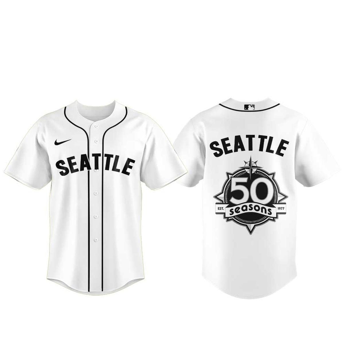 Baseball Team 1977 Seattle Steelheads Celebrated 50 seasons Negro Leagues Baseball Jersey