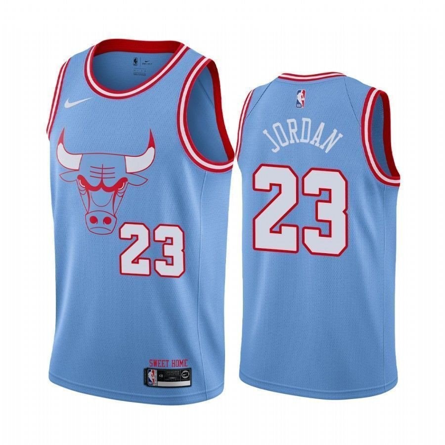 Basketball Team Michael Jordan Blue 23 Bule City Jersey