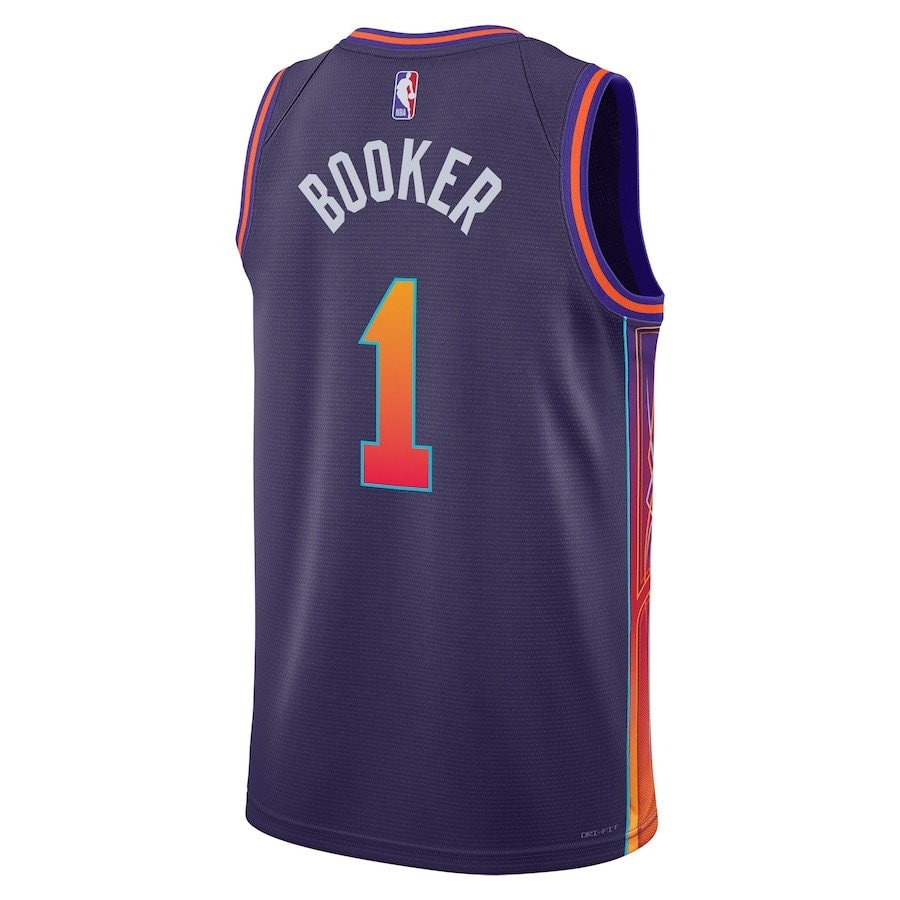 Devin Booker 1 Phoenix Suns 2023/24 City Edition Swingman Jersey Purple Unisex
