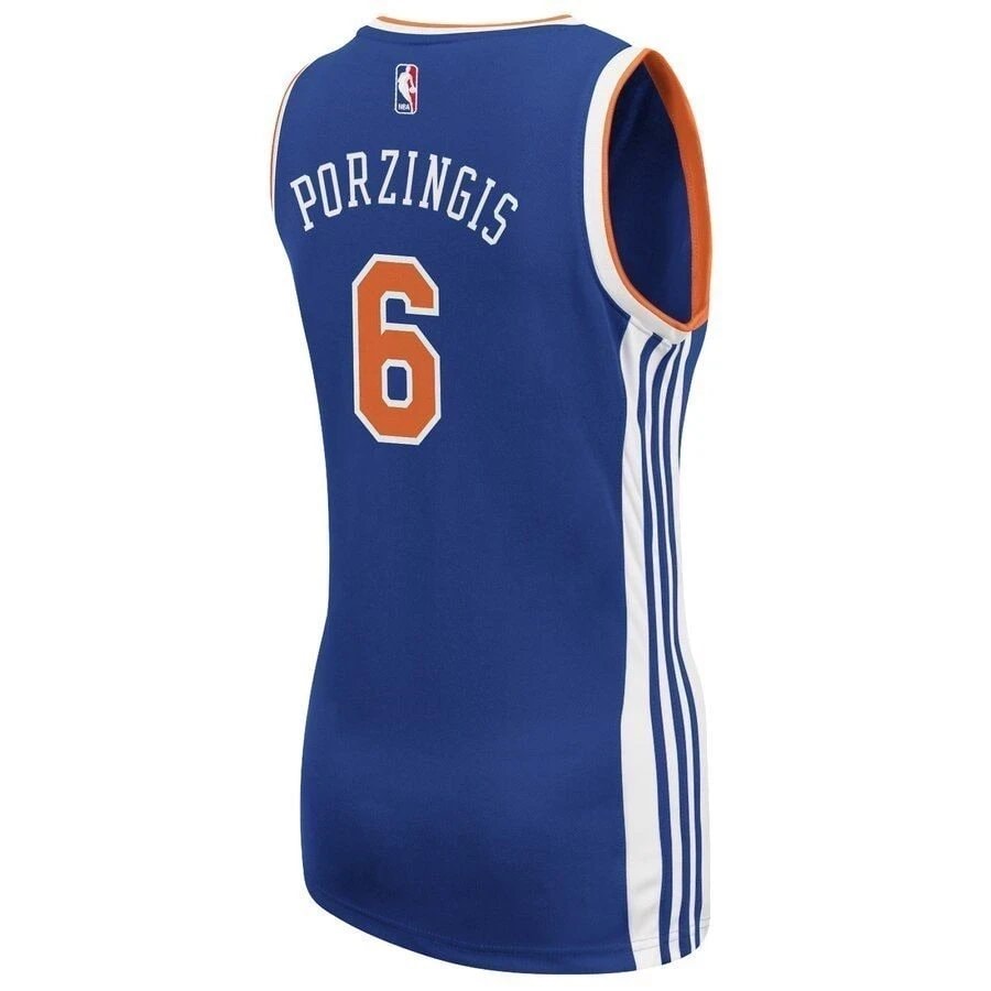 Kristaps Porzingis New York Knicks Women's Road Jersey Royal Blue - Adult Sizes S-3XL