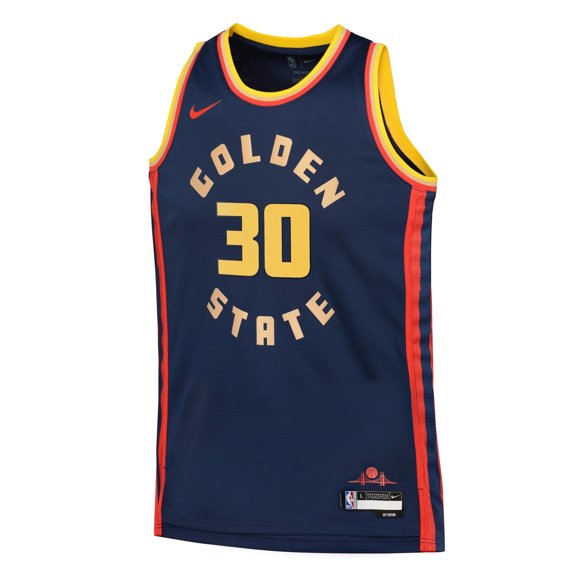Golden State Warriors City Edition Swingman Jersey 2024 Navy Stephen Curry Youth S-3XL