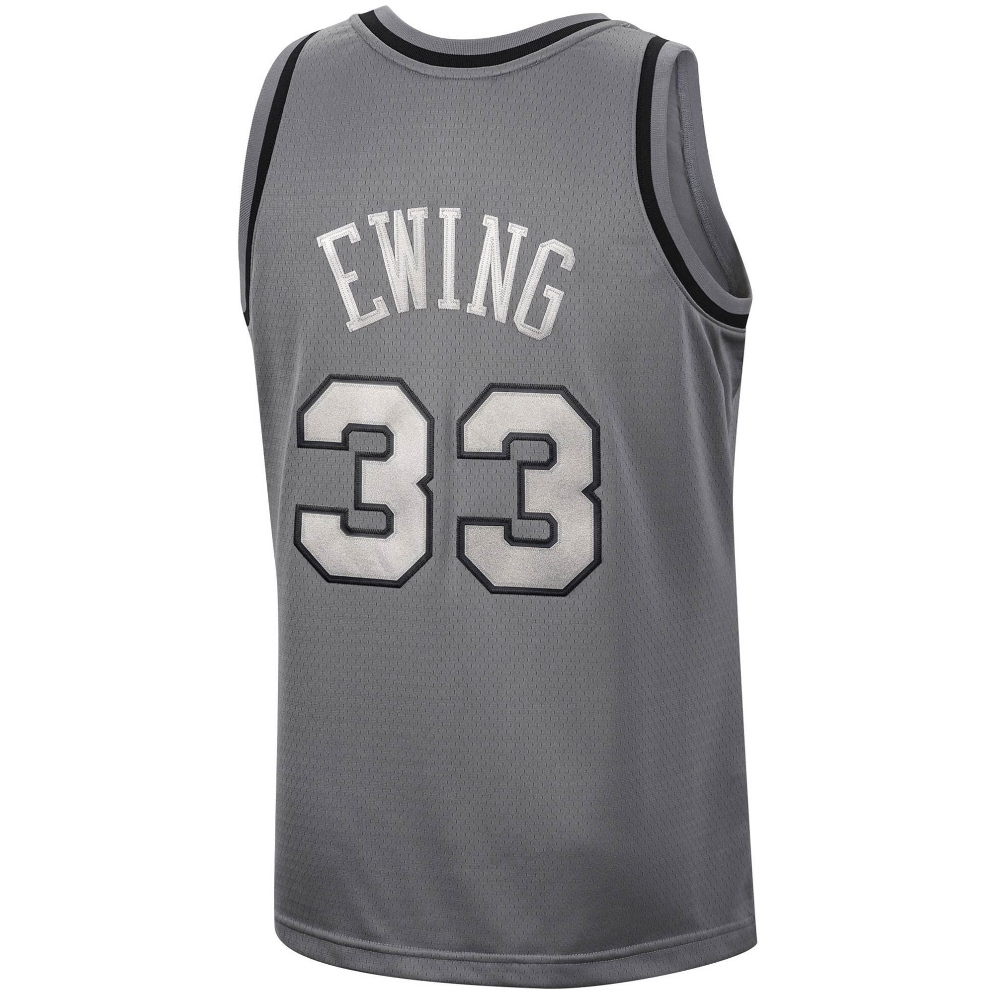 Patrick Ewing New York Knicks Mitchell Ness Hardwood Classics Retired Player 1991/92 Metal Works Swingman Jersey ??Charcoal