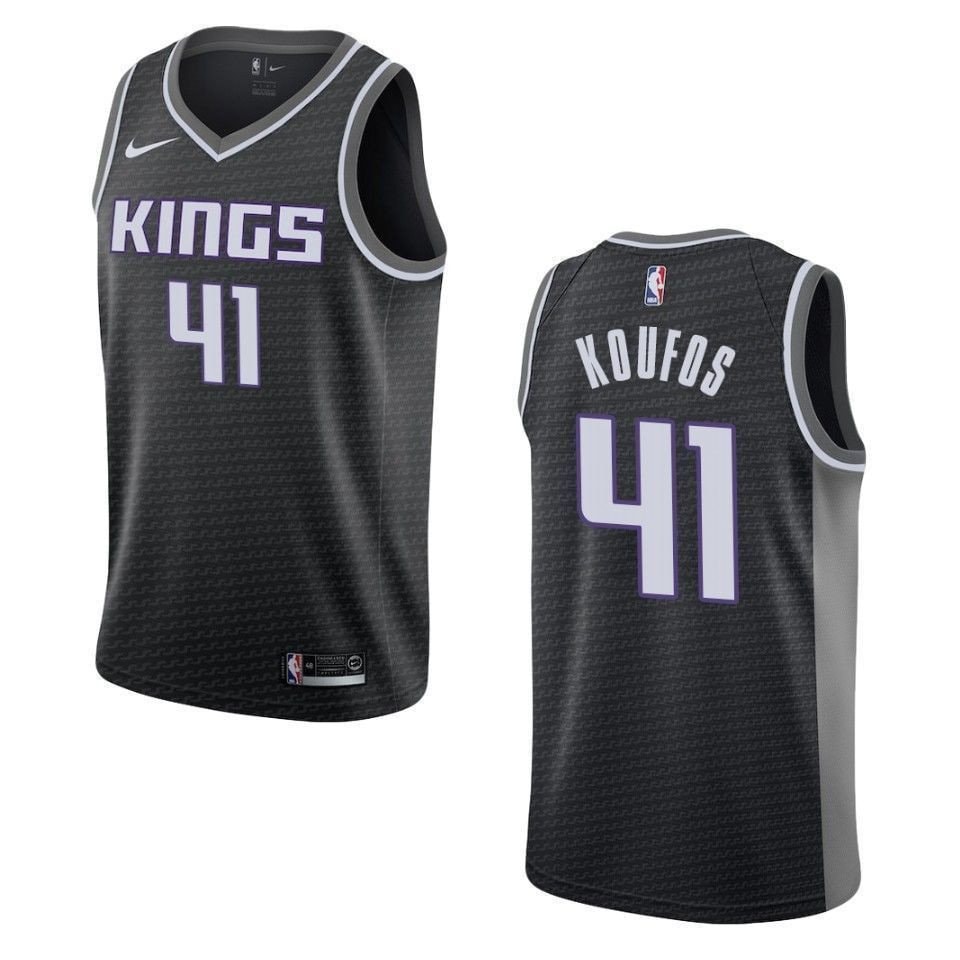 Men's Sacramento Kings 41 Kosta Koufos Statement Swingman Jersey Black