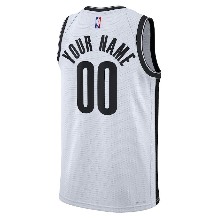 Brooklyn Nets 2023/24 Association Swingman Custom Jersey White Unisex Adult Sizes S-3XL