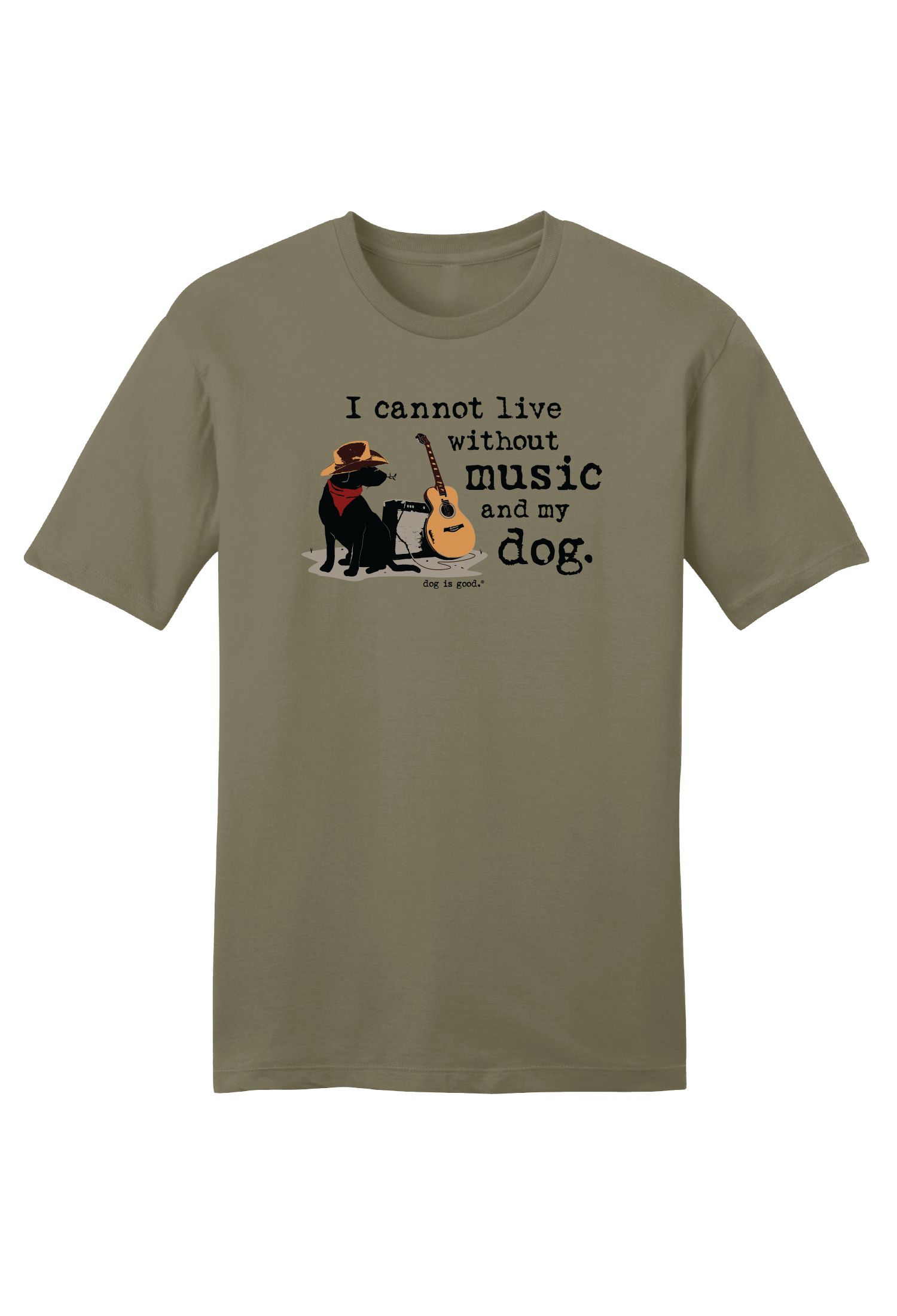 Pre Order T-shirt: Music and My Dog (Coyote Brown)