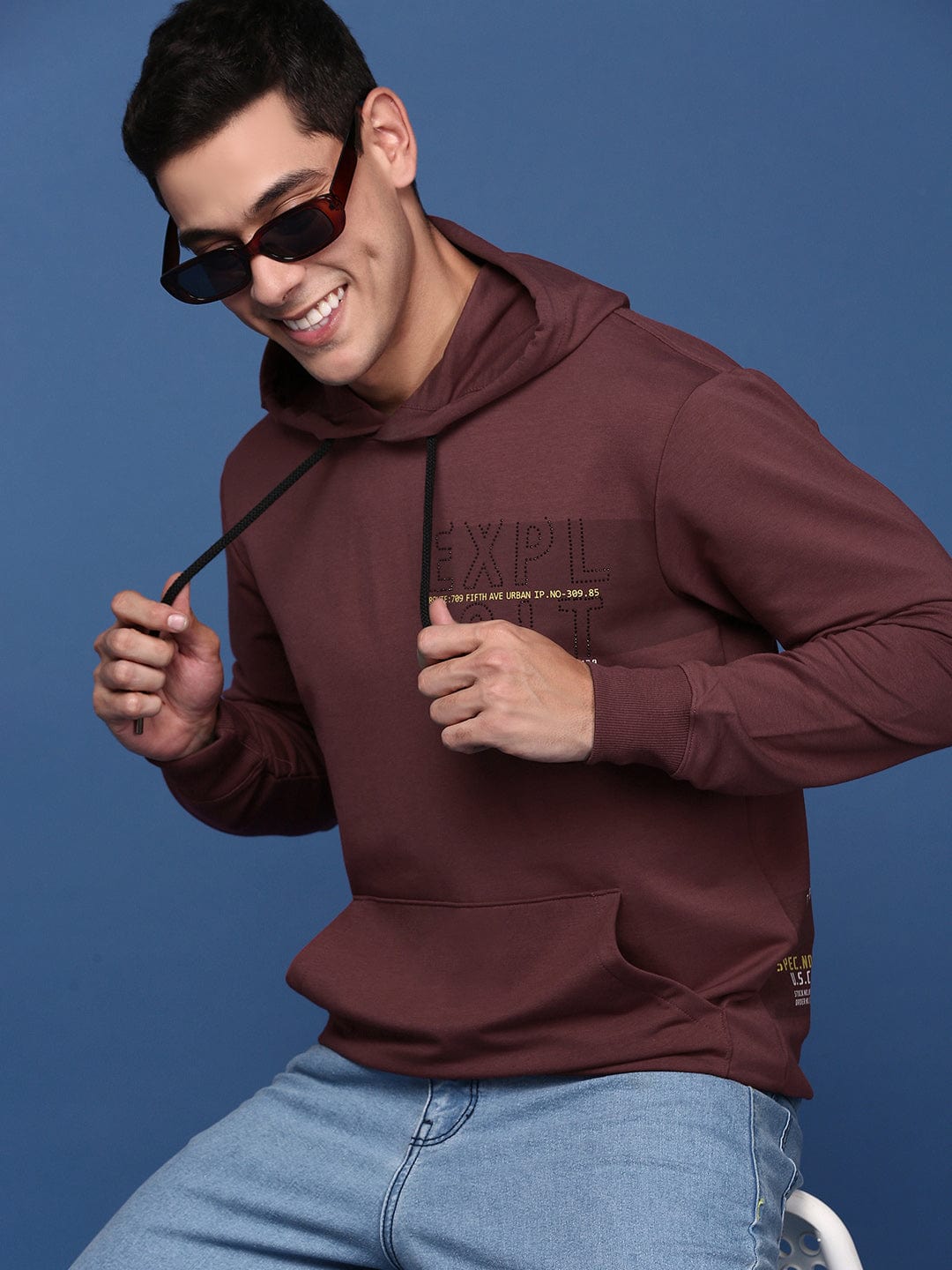 Men's Solid Maroon Hoodie
