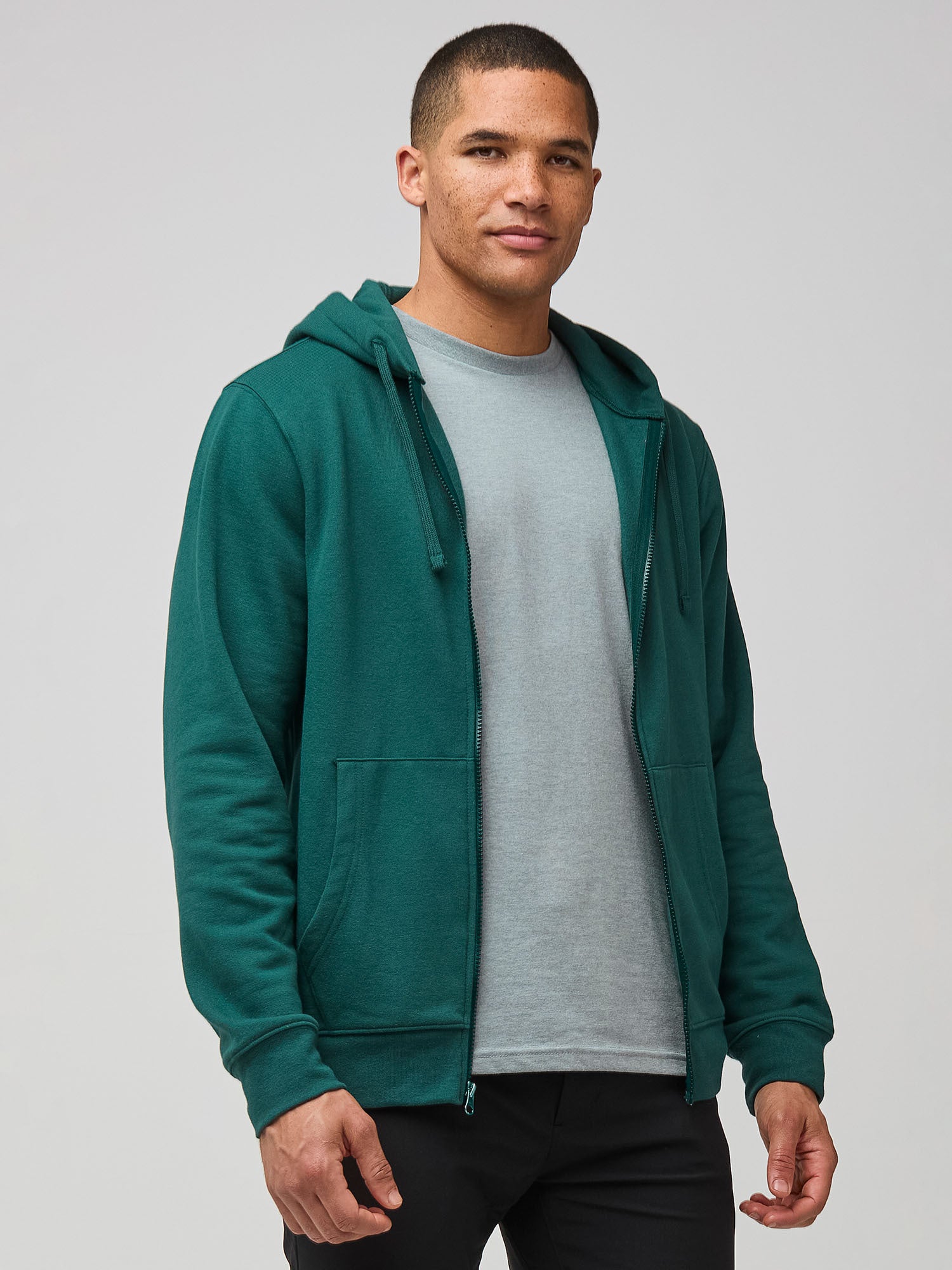 Dark Emerald Zip-Up Hoodie