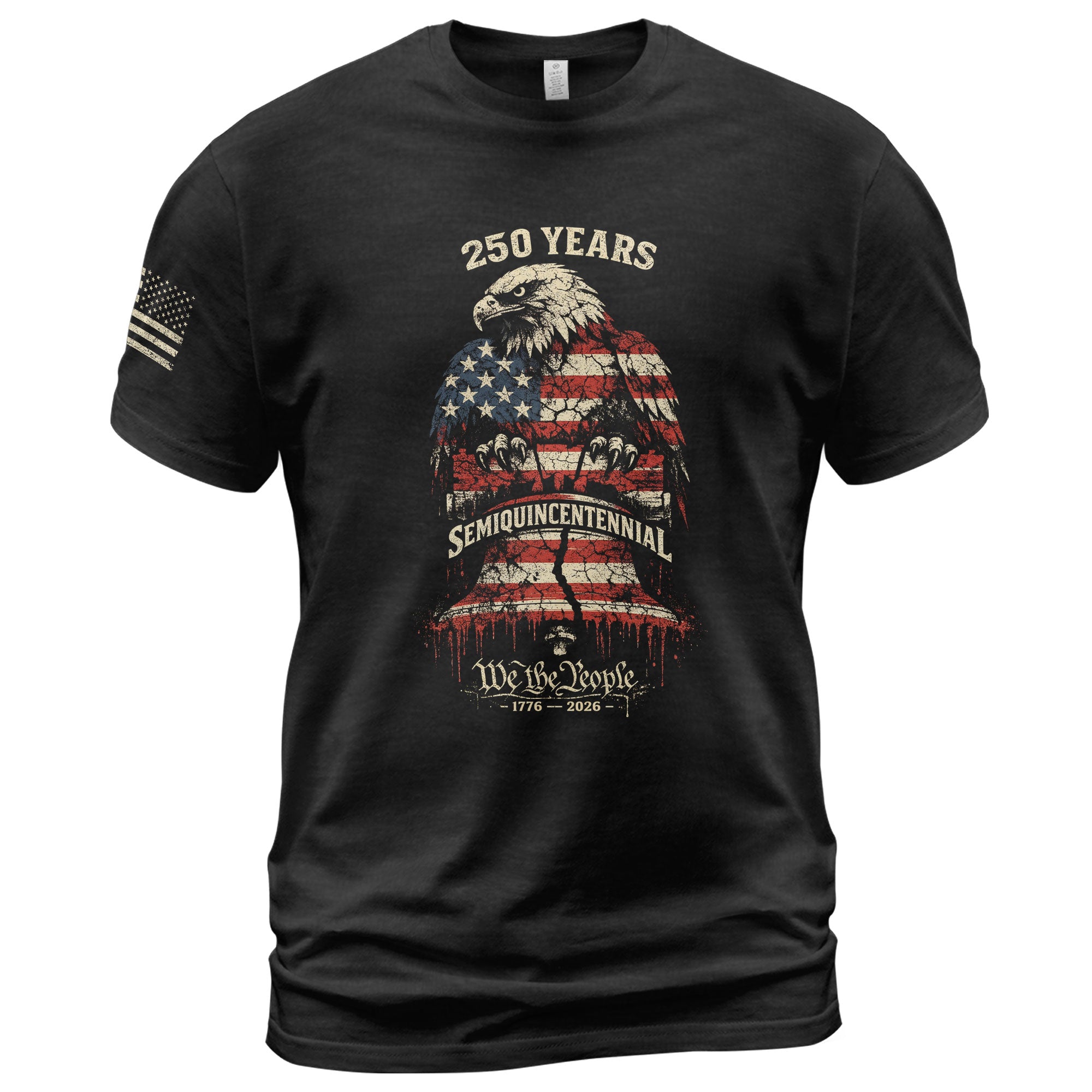 1776-2026 America 250th Anniversary Men's T-Shirt Liberty Bell Eagle We The People