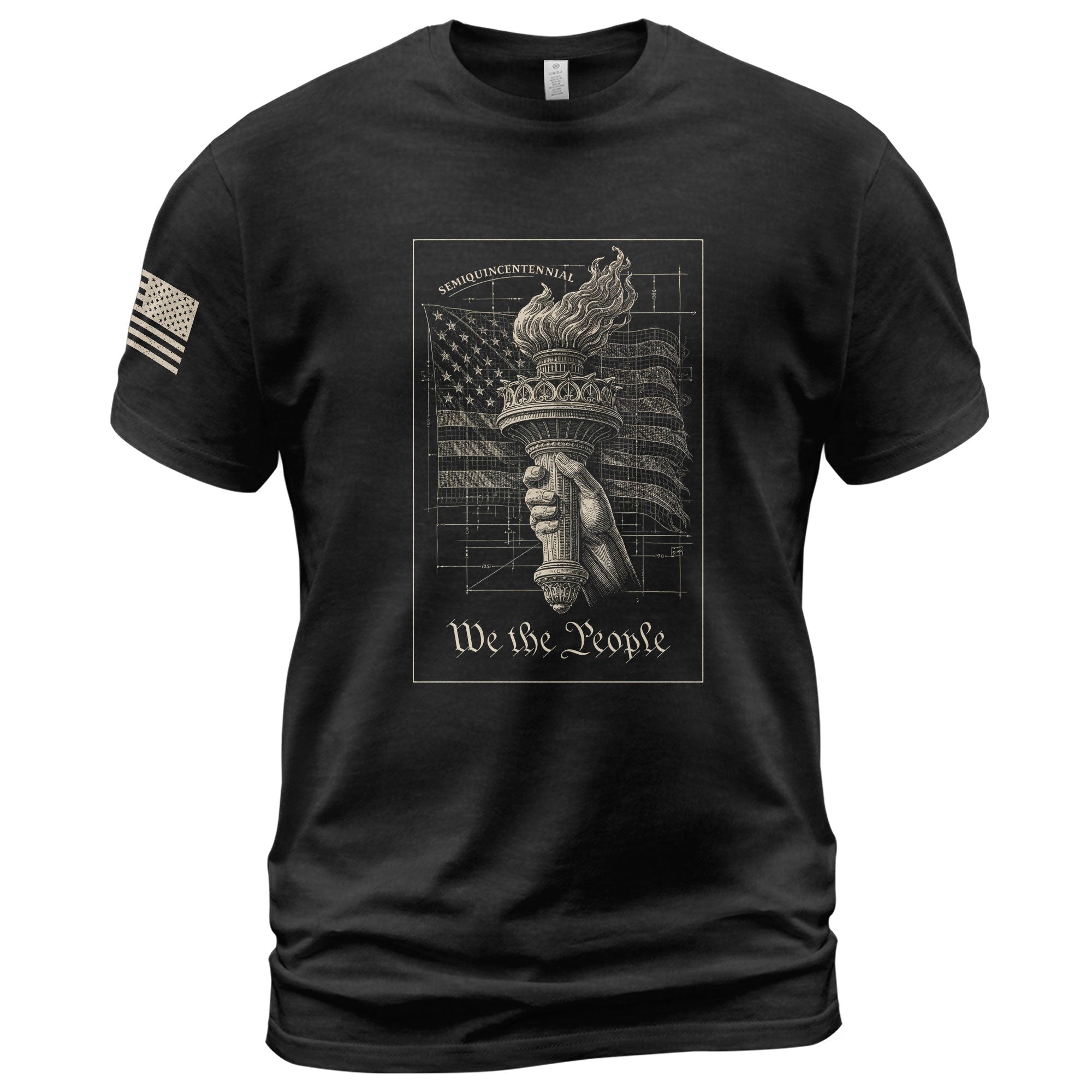 America 250th Anniversary T-Shirt 1776-2026 We The People Torch Liberty Flag Tee