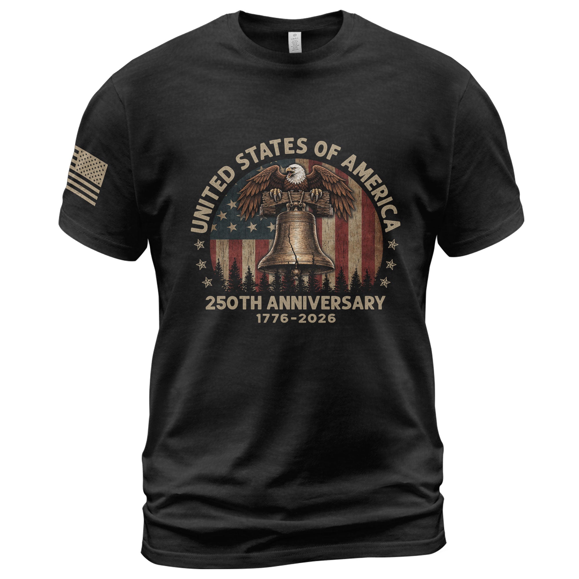 United States 250th Anniversary T-Shirt 1776-2026 Eagle Liberty Bell Patriotic