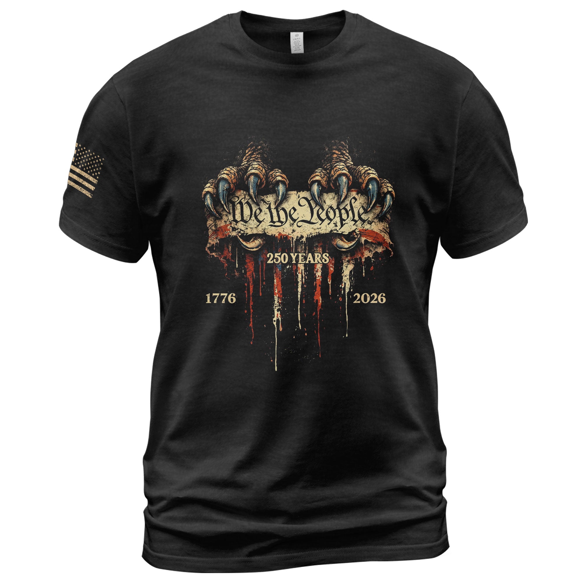 USA 250th Anniversary 1776-2026 T-Shirt with Patriotic Eagle Talons We The People Graphic