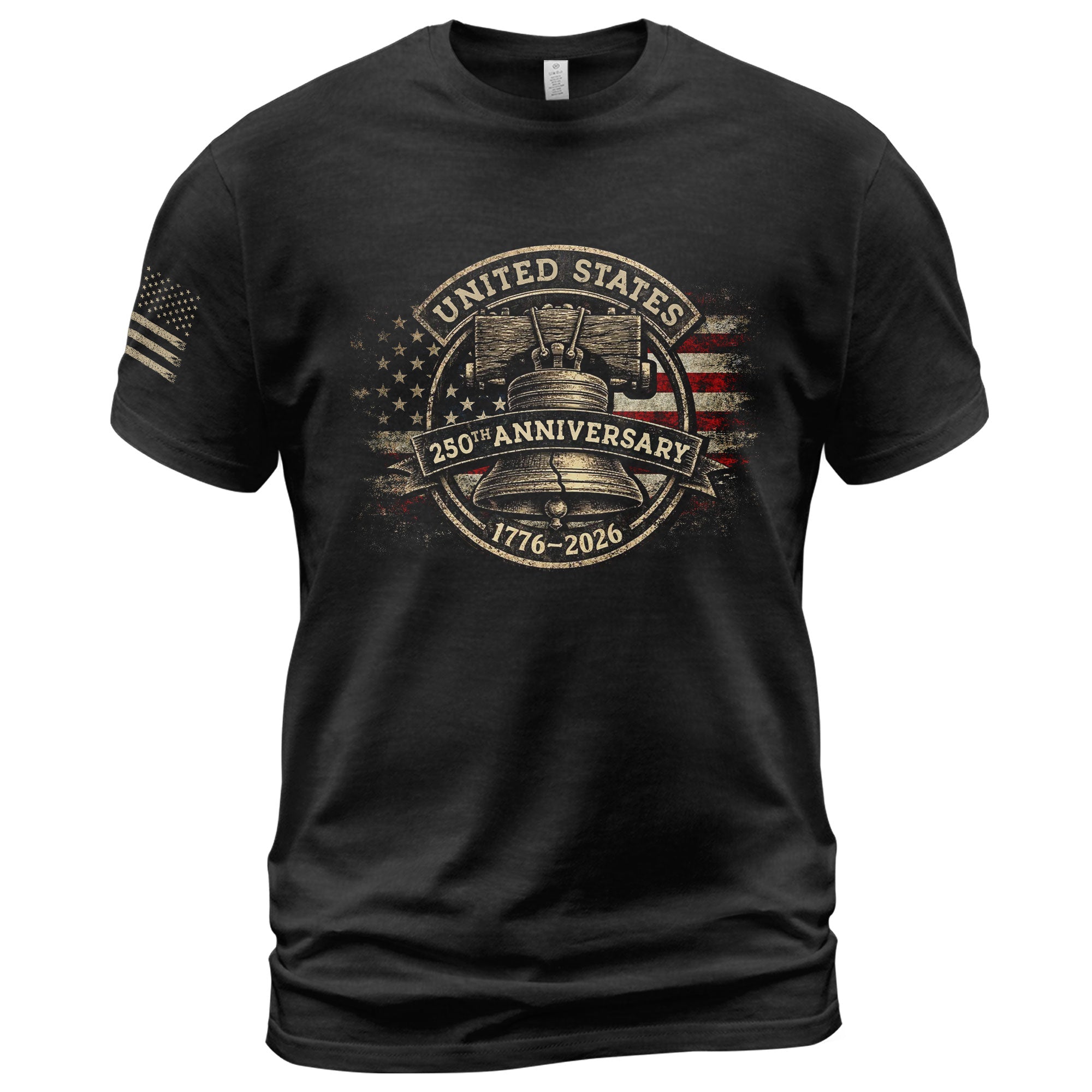 USA 250th Anniversary T-Shirt 1776-2026 Liberty Bell American Flag Patriotic