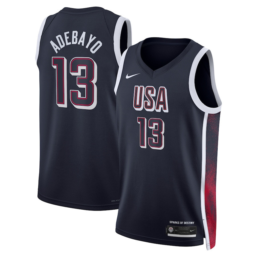 Bam Adebayo 13 USA Basketball 2024 Swingman Player Jersey Navy Unisex Adult